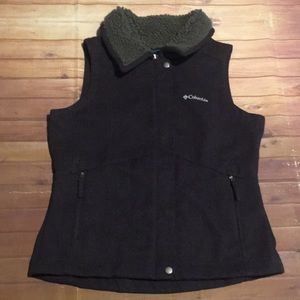 Women Columbia Faux Fur Lined Vest Medium Purple